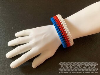 Paracord náramek (21 cm) Czech Tricolor - 5
