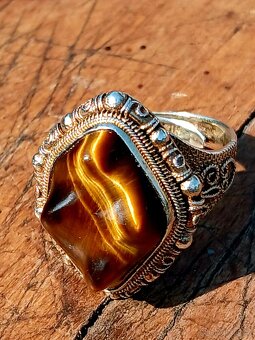 Stříbrný prsten starožitný orient filigrán - 5