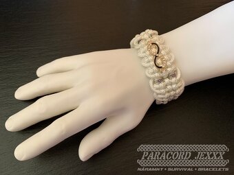 Dámský paracord náramek (17 cm) white - 5