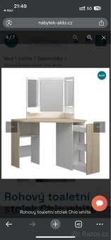 Rohový kosmetický stolek s LED osvětlením - 5