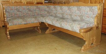 Rustikální rohová lavice + stůl + 2 židle - masiv ( Dub ) - 5