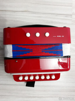 Tahací harmonika dětská/akordeon tlačítkový,různé barvy - 5