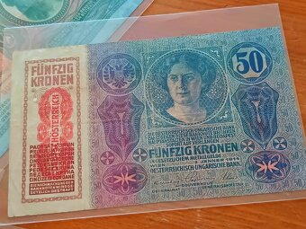 Bankovky Rakousko-Uherska(1000, 100, 50, 20, 10, 2,1 koruna) - 5