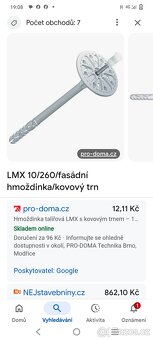 Prodám fasádní hmoždinky 260 mm ocelový trn---DOVEZU-- - 5
