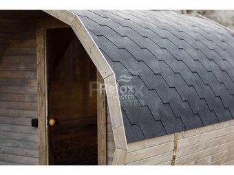 Finská sudová sauna 3 m s terasou - 5