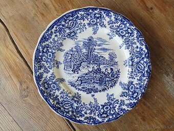 STARÝ FAJÁNS KAMENINOVÝ TALÍŘ FAIENCERIE DE GIEN BP FRANCIE - 5