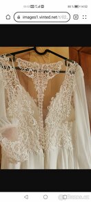 Svatební šaty krajkové, ivory - 5