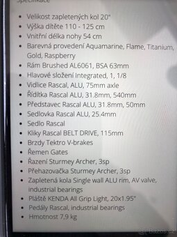 Prodám detske kolo rascal 20 růžové - 5