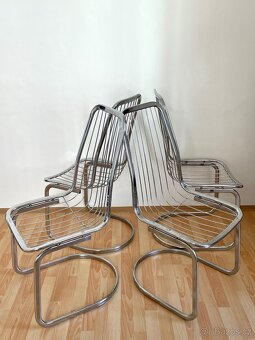 Gastone Rinaldi vintage chairs, židle chrom - 5