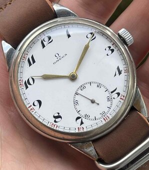 Luxusní velké 45" starožitné mechanické hodinky OMEGA - 5