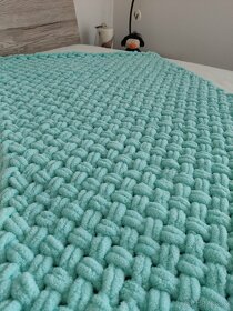 Pletená dětská deka mentolová - 5