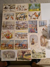 Množství retro pohledu i kolorovane kresby - 5