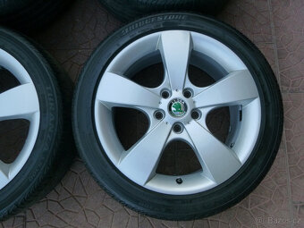 Letní sada alu disky kola - originál Škoda 5x112 7Jx17 ET54 - 5