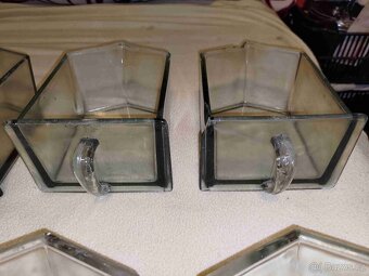 Skleněné dózy (šuplíčky) historické velké - 5