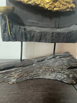 Dřevěná socha Ganéša s držákem na čajovou svíčku - 5