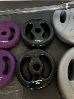 Prodám sadu činky inSPORTline 80 kg (tyč + kotouče) - 5