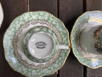 Znač.československý ručně vyráběný malovaný zlacený porcelán - 5