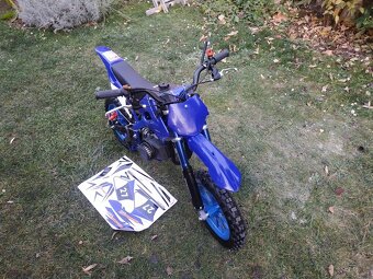 Nová benzínová dětská minikroska modrá 49ccm 10"kola - 5