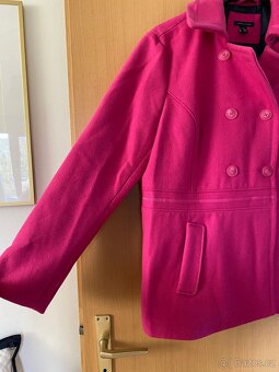Tommy Hilfiger vlněný teplý kabát XXL růžová barva hot pink - 5