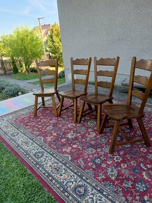 4 X rustikální , dubové židle , masiv . - 5