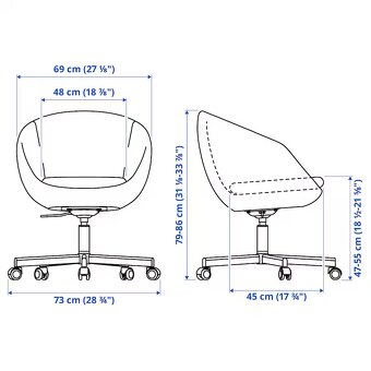 Otočná židle kožená bílá, zn. IKEA - 5