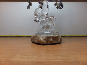 Krásný stromeček štěstí Ametyst a s figurkou slona. - 5