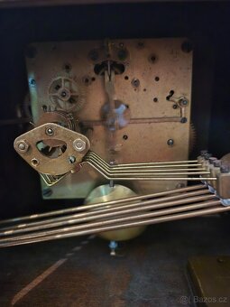 Velké starožitné krbové hodiny art deco - funkční - 5