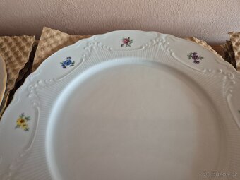 Talířová sada motiv kytičky zlatá linka THUN - 5