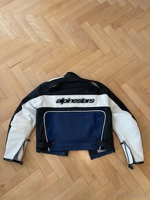 Alpine Stars Black, White, and Blue Leather Jacket Unisex - 5