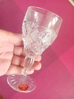 6x sklenky na sherry. České broušené sklo. Nové - 5