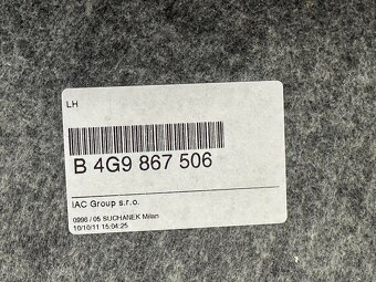 Stropnice černá 4G9867506 JY1 Audi A6 C7 4G avant 2012 - 5