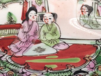 Luxusní starožitný porcelánový čínský talíř 19 století - 5