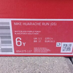 Nike huarache run GS white black purple punch - 5
