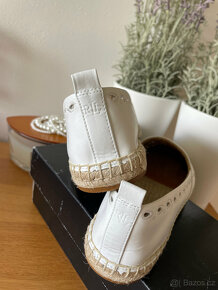 Nové bílé kožené nazouvací polobotky loafers Ralph Lauren 40 - 5