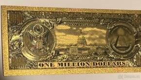 zlacená bankovka 1 000 000,- USD - 5