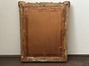 František Hudeček 1935, akvarel a tuš, dobový rám - 5