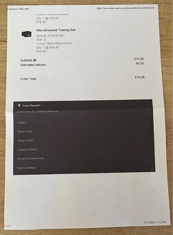 Nike Structured Training Belt – originál, jako nový, vel. S - 5