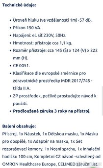 INHALÁTOR KOMPRESOROVÝ OMRON C102 Total PŘÍSLUŠENSTVÍ VČ. NO - 5