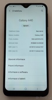 Prodám Samsung Galaxy A40, stav A - 5