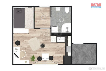 Prodej bytu 1+kk, 34.1 m², Žleby - 5