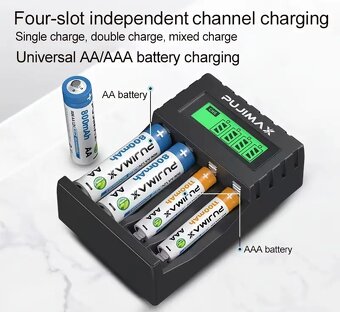 PUJIMAX® nabíječka baterií 4 x AA/AAA - NOVÁ - 5