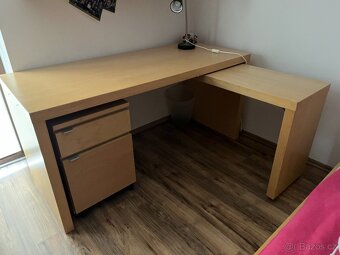 Psací stůl s výsuvnou deskou + zásuvný díl - 5
