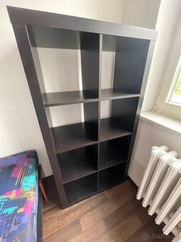 šatní skříň se zrcadlem / komoda bílá / regál hnědý - 5