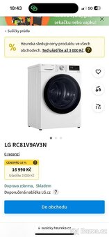 LG RC81V9AV3N 8 kg Zánovní - 5