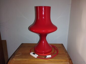 Retro skleněná červená lampa - 5