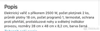 Vařič elektrický dvouplotynka - 5