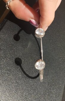 Nový dámský stříbrný náramek 925 otevřený nastavitelný - 5