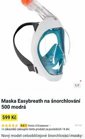 Maska Easybreath na šnorchlování potápění - 5