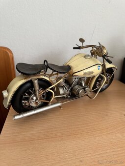 Kovový retro model motorka - 5
