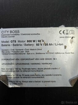 Elektrická koloběžka CITY BOSS GT8 /800W - 5